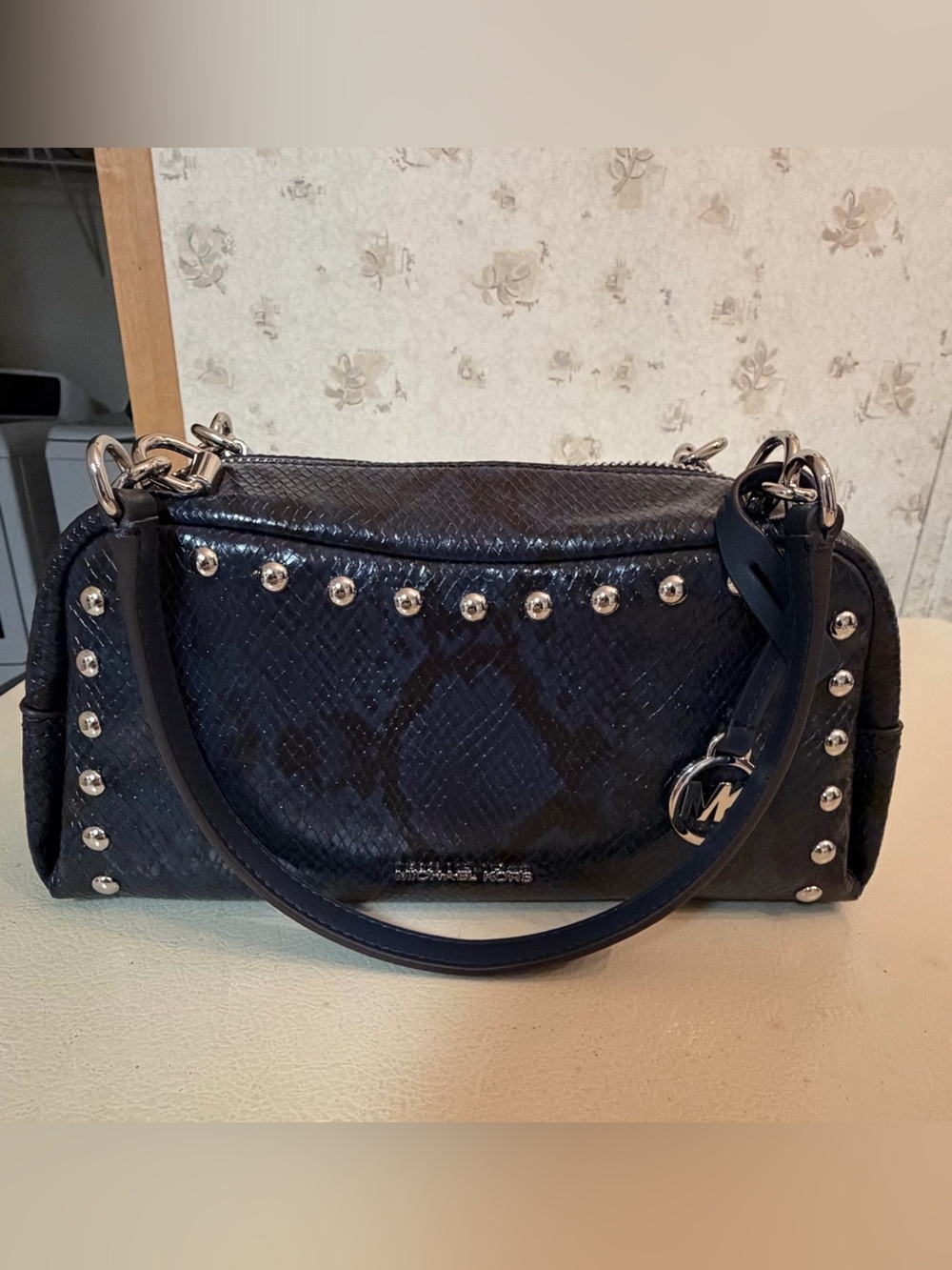 Michael Kors Cecily Small Studded Snake Embossed Handbag-NWOT